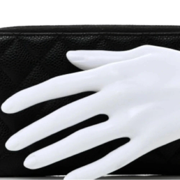 CHANEL Caviar Quilted Large Gusset Zip Around Wallet Black - Picture 4 of 13